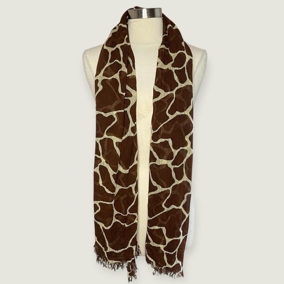 UNBRANDED Brown Animal Print Pashmina Wrap - Picture 3 of 6